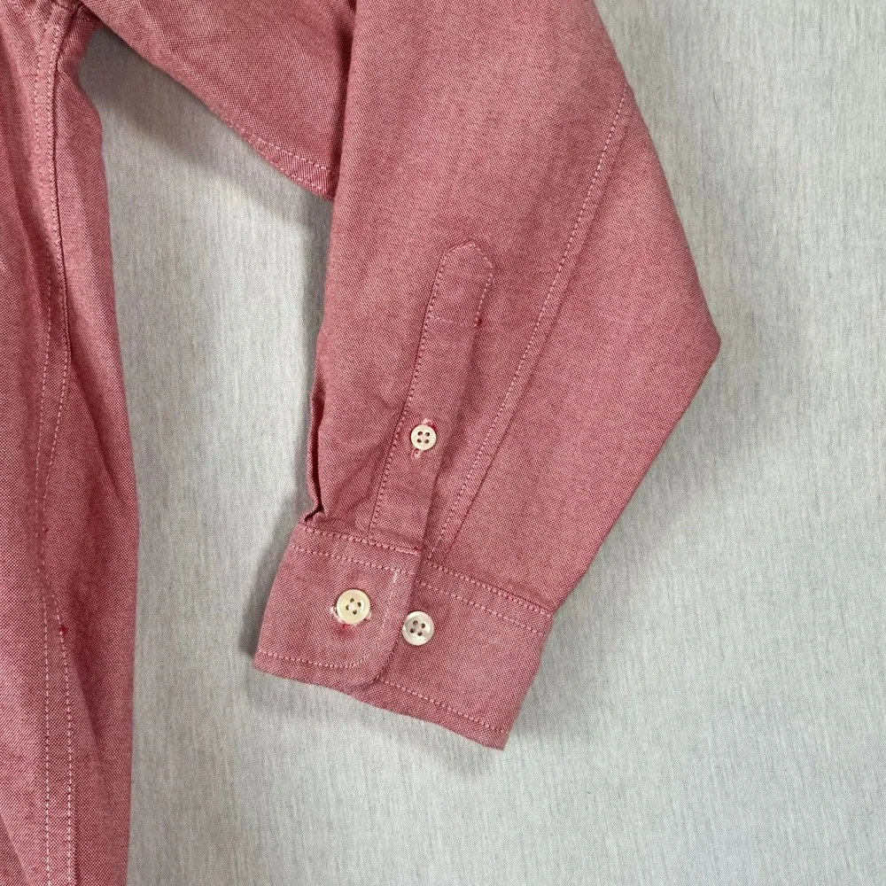 Gap The Big Oxford Shirt Boys XXL 14-16 Red Cotton Long Sleeve Button Down